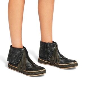 Free People Vega Moccasin Fringe Ankle Boots